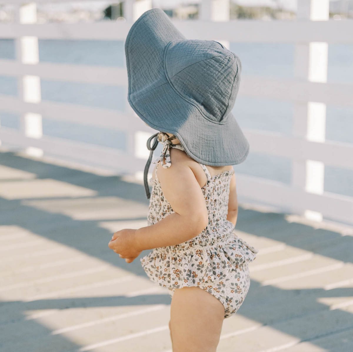 Floppy Hat | Blue Micro Stripe