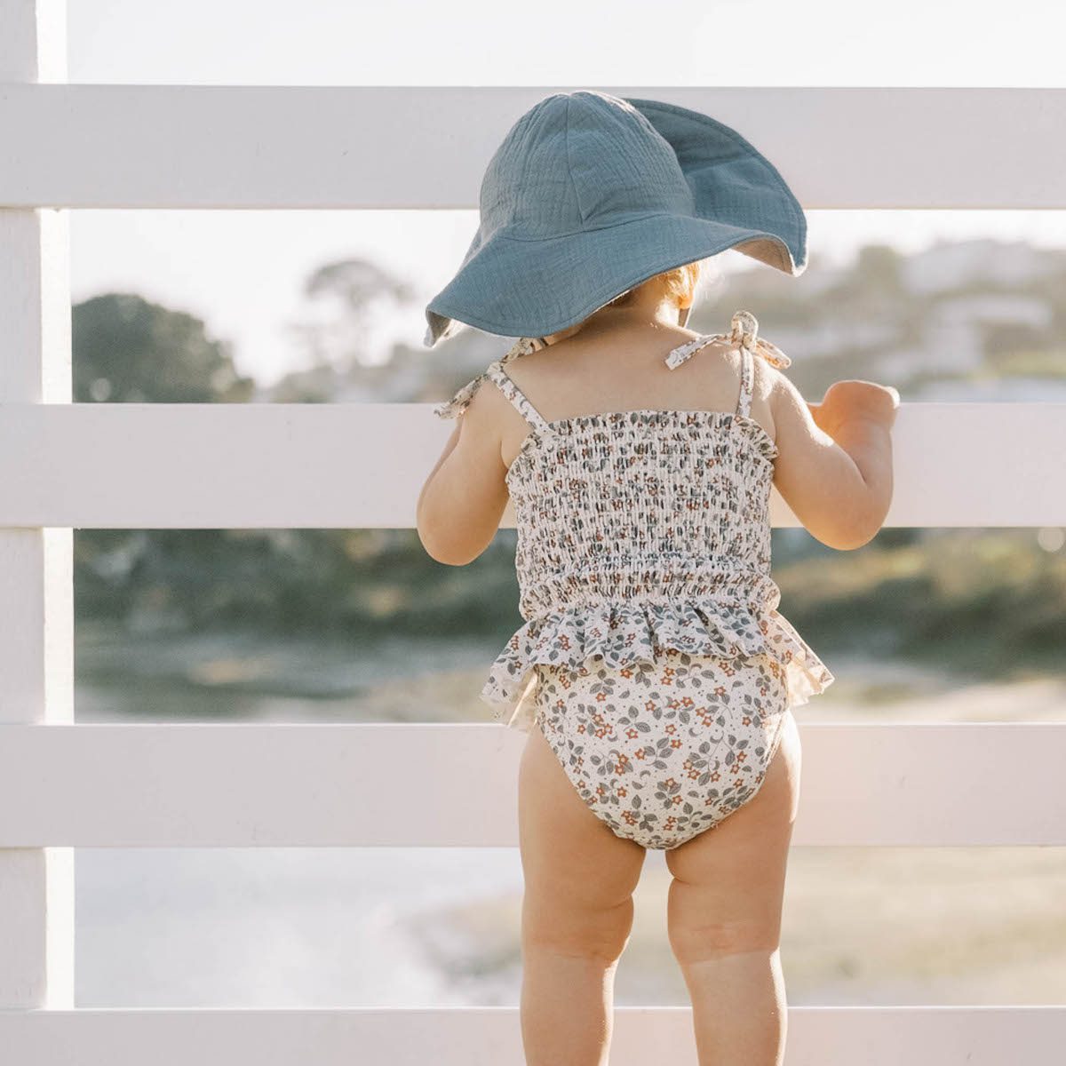Floppy Hat | Blue Micro Stripe