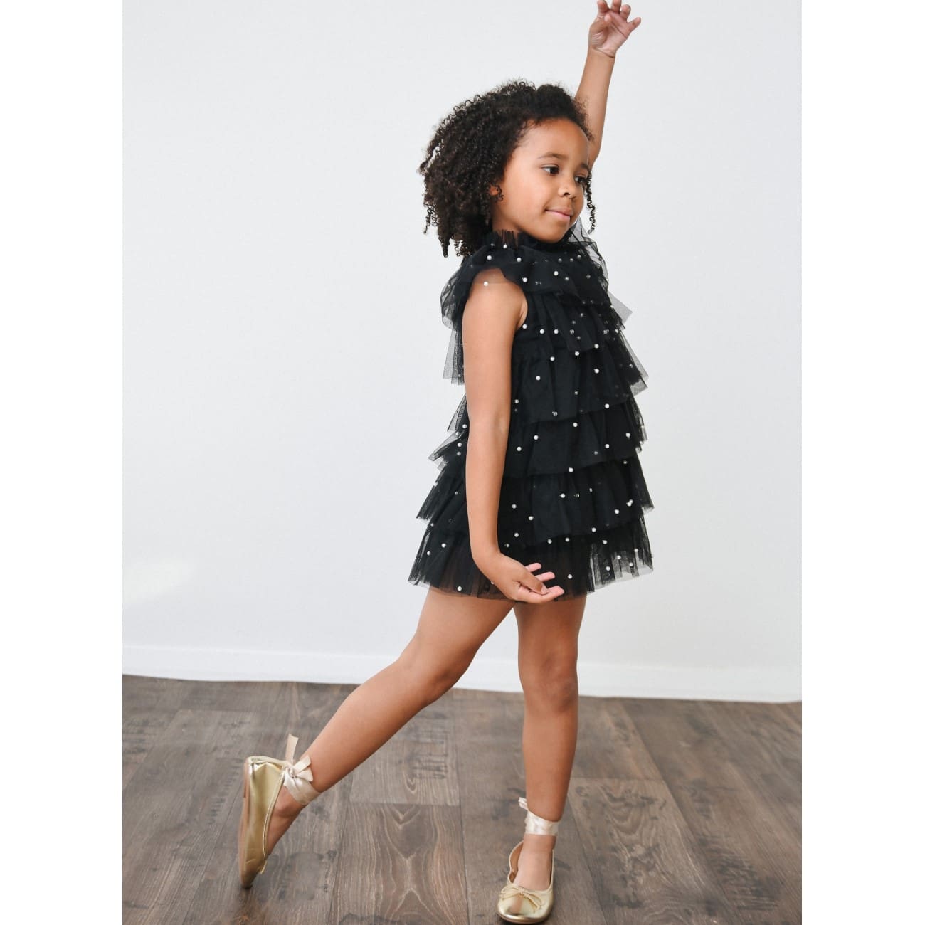 Pearl Tutully Tiered Tulle Tutu Dress | Black
