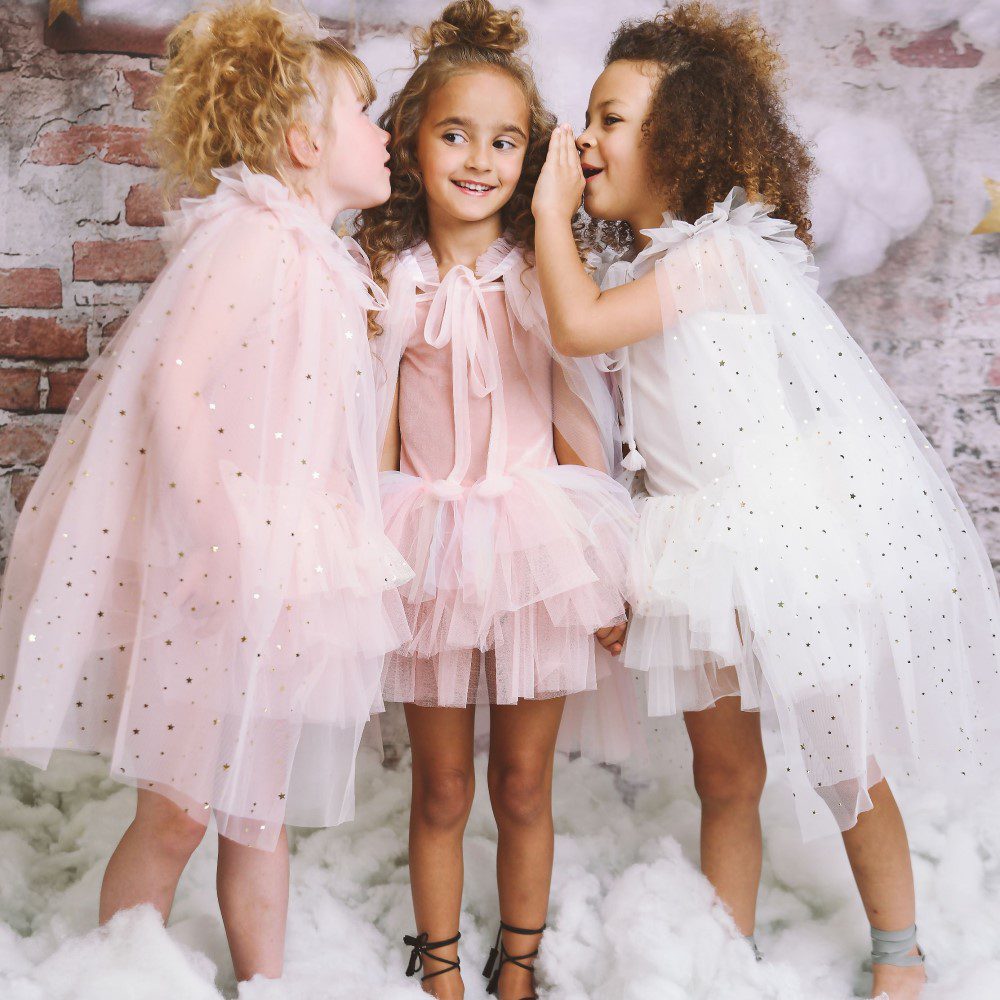 Stars & Moon Tulle Long Cape | Off White