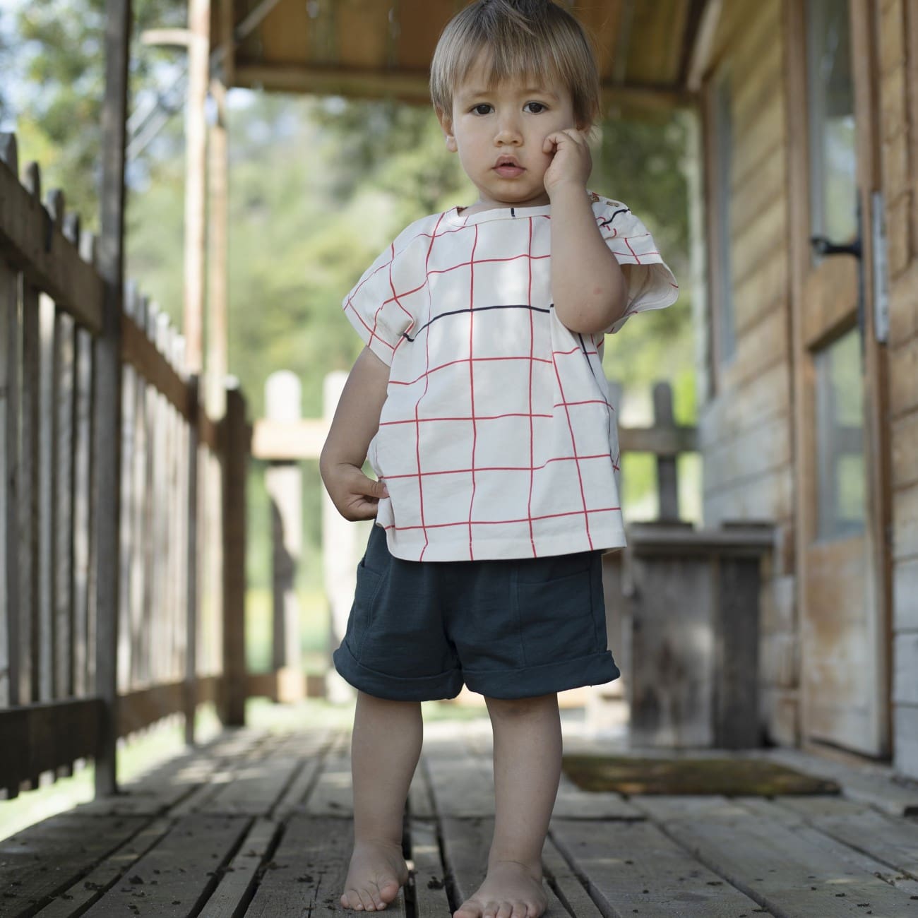 Tshirt Grid & Shorts Anthrarcite