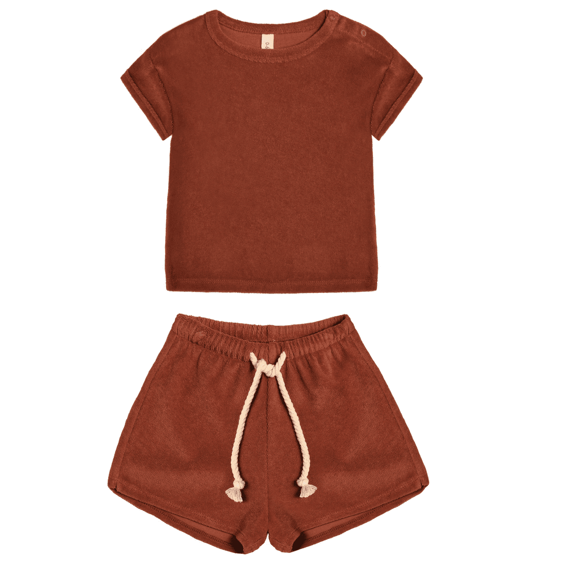 Deep Earth Terry Oversized T-Shirt & Terry Rope Shorts