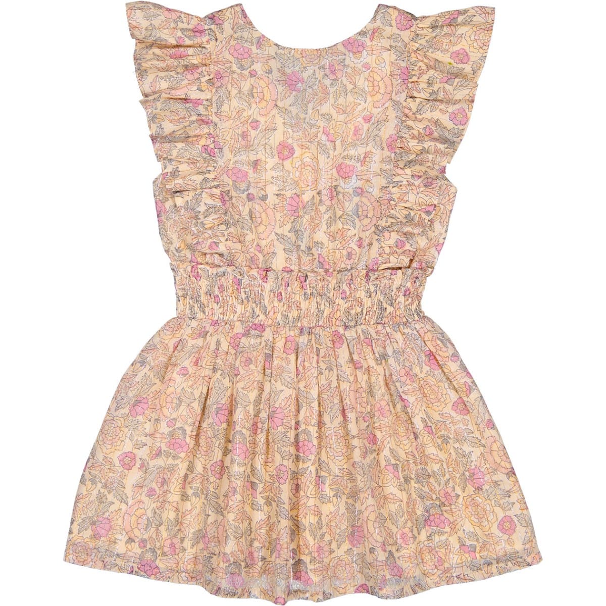 Dress Gilda Stripe Lurex Indian Flower