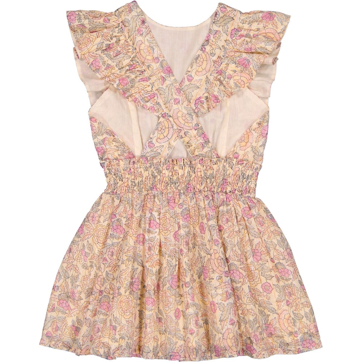 Dress Gilda Stripe Lurex Indian Flower