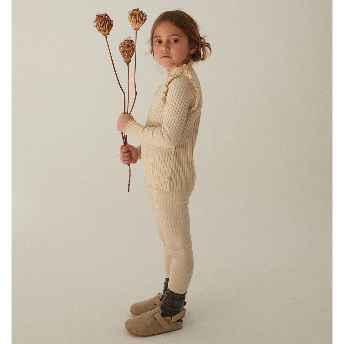 Rib Sweater & Lettuce Edge Leggings