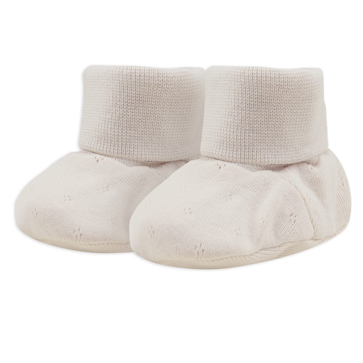 Oatmeal Baby Booties Pointelle