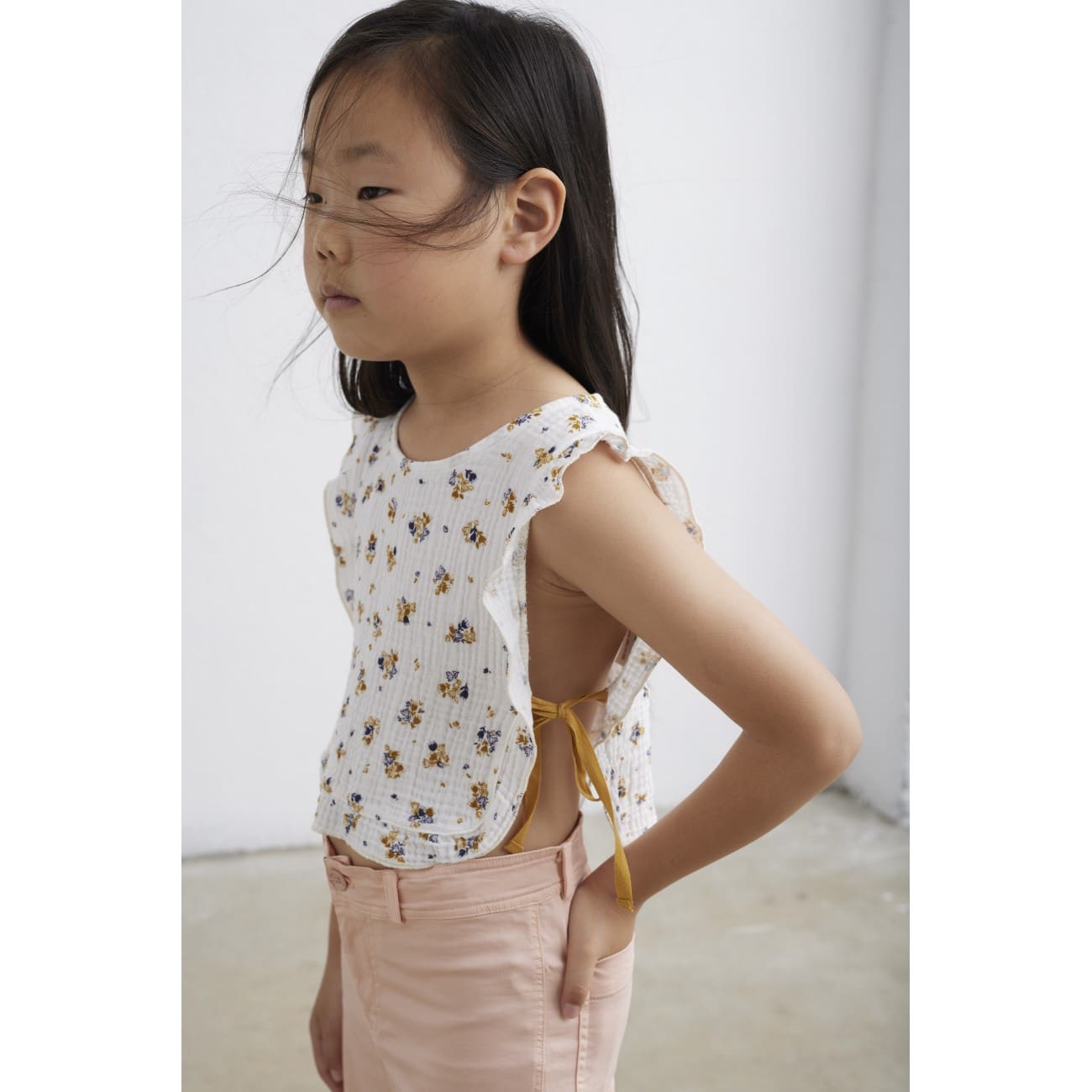 Evelyn Bouquet Gauze Top & Lulu Twill Flared Pants