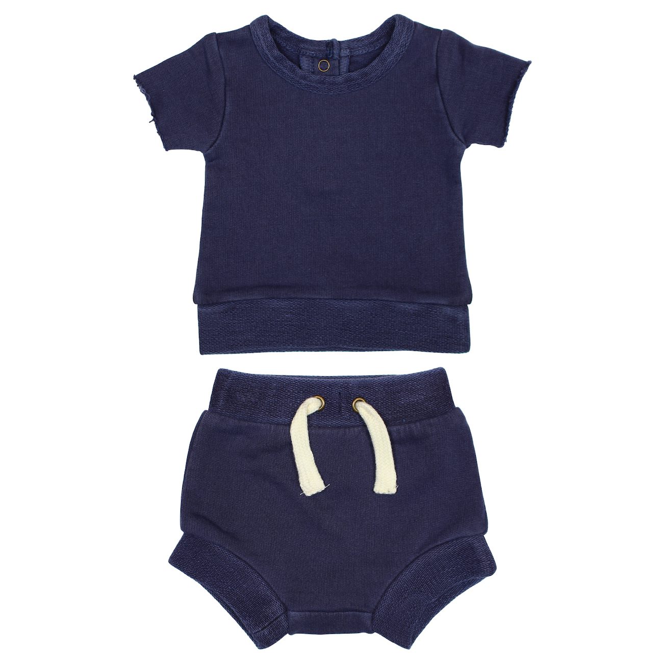 French Terry Tee & Shorties Set | Indigo