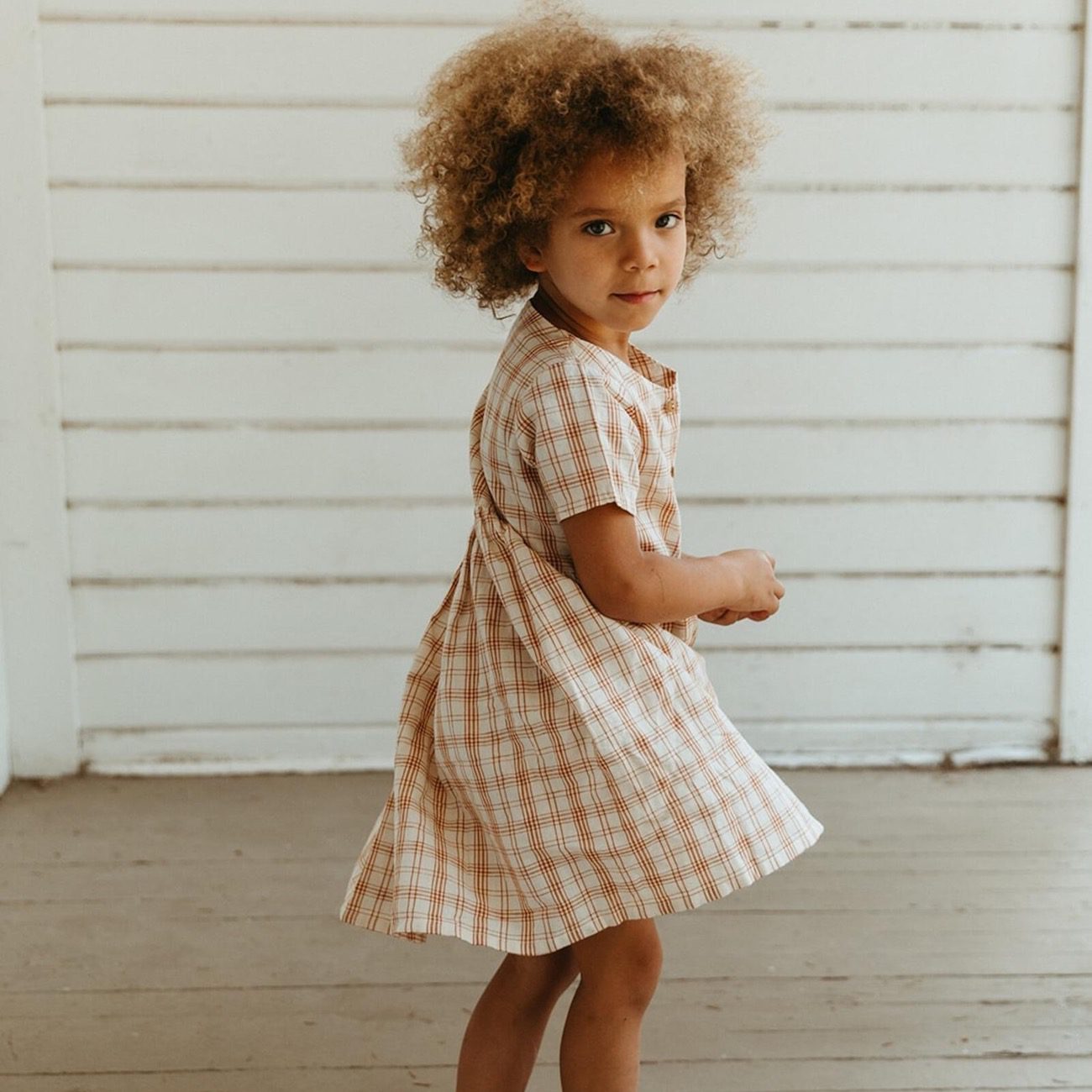 Linen Desert Plaid Sicily Dress