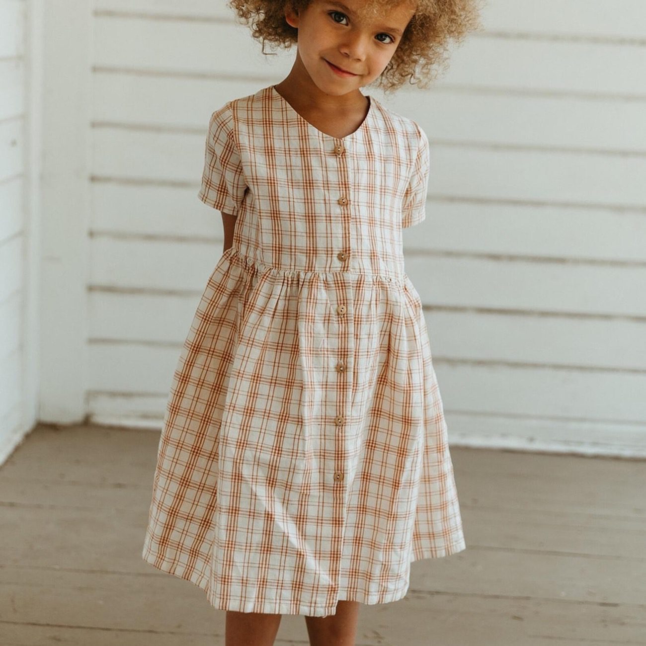 Linen Desert Plaid Sicily Dress