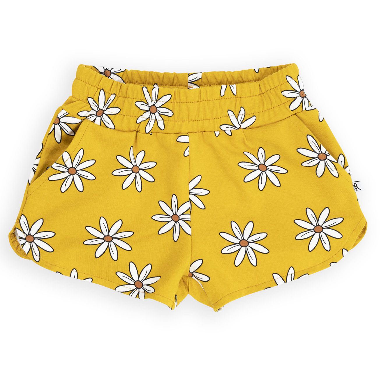Stripes Yellow Puffed Sleeves Tee & Flower Short