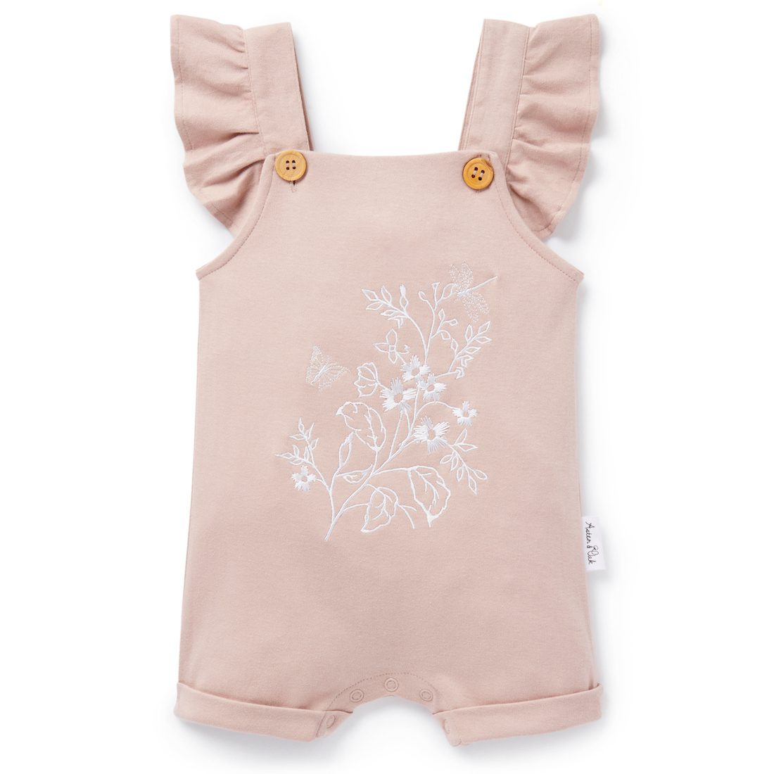 Floral Embroidered Overalls