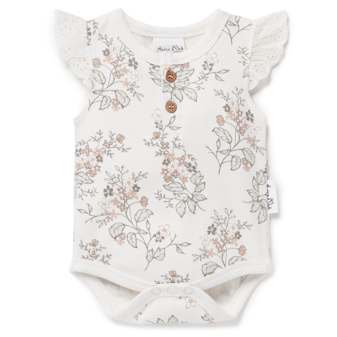 Floral Henley Onesie & Rose Dust Ruffle Bloomers