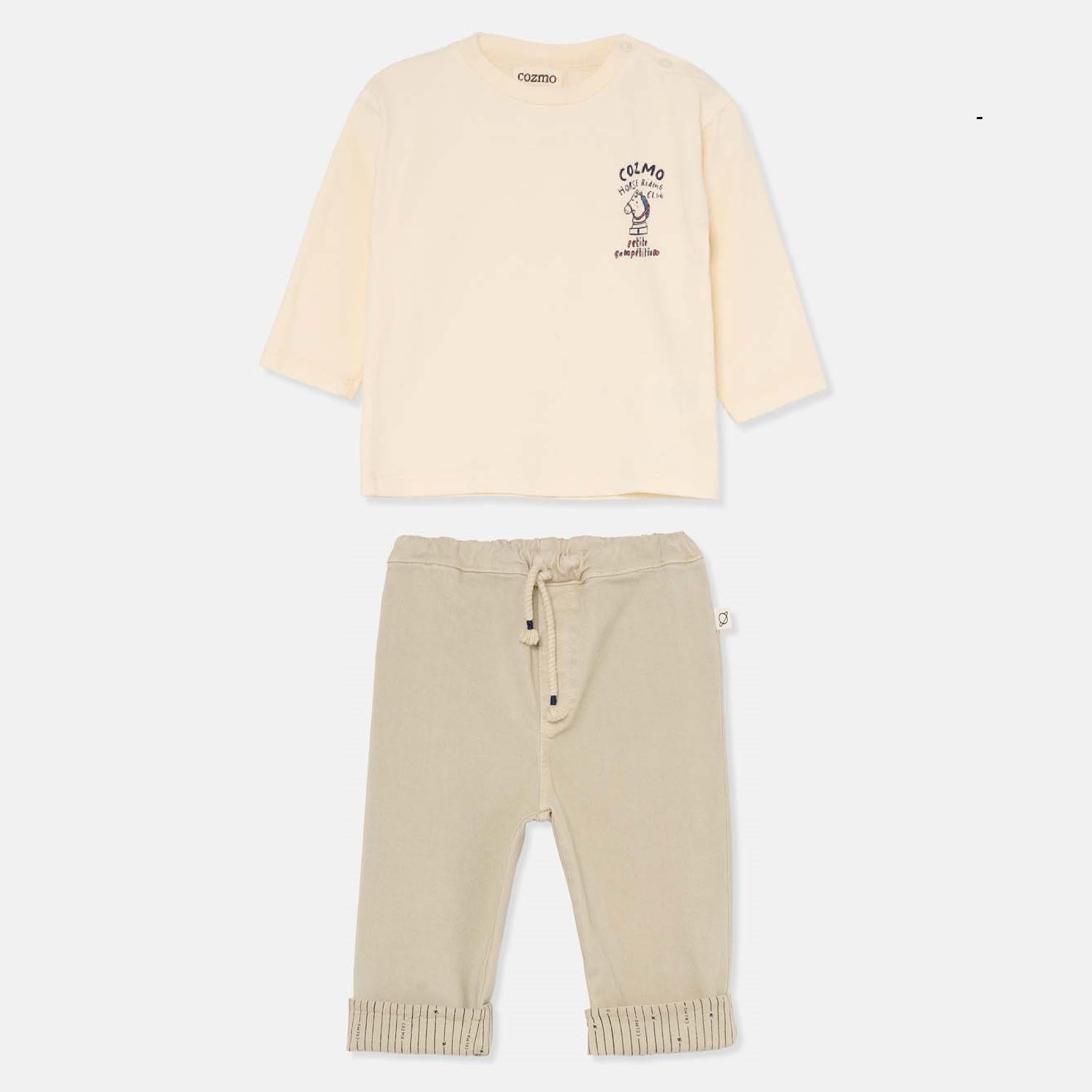 Graf T-shirt Club & Simon Brushed Twill Pants | Ivory/Stone