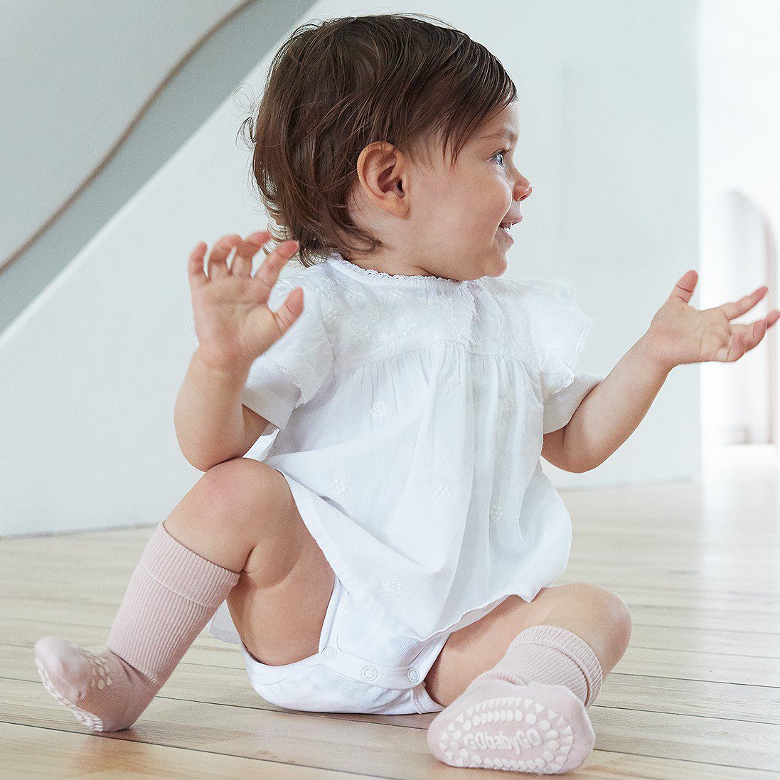 Bamboo Non-Slip Socks | Soft Pink