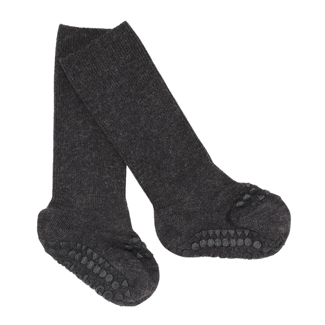 Bamboo Non-Slip Socks | Dark Grey Melange