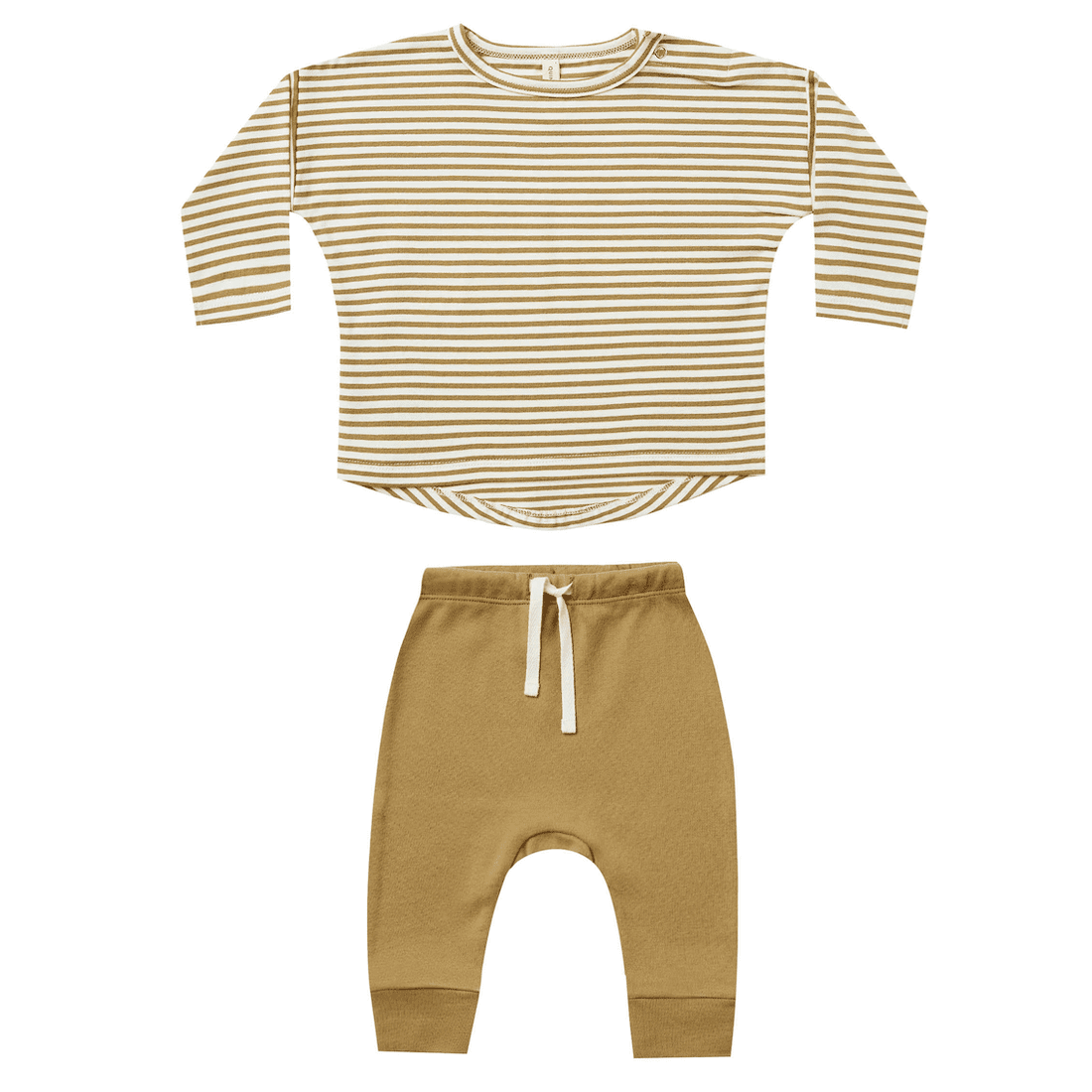 Gold Stripe L/S Top & Gold Drawstring Pant