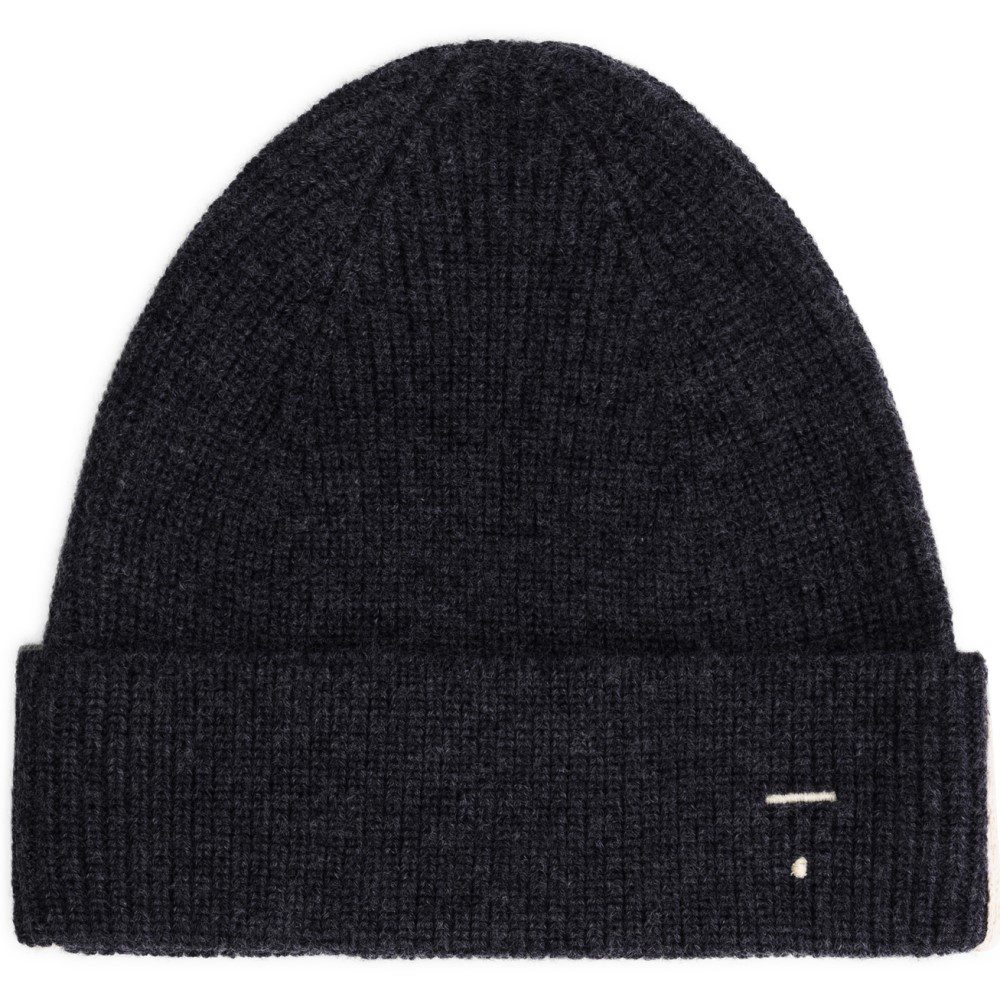 Baby Knitted Beanie |  Nearly Black Melange