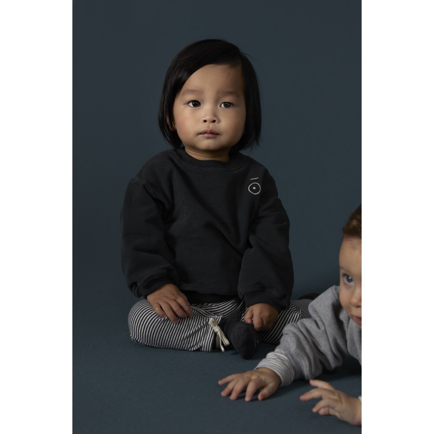 Blue Grey Dropped Shoulder Sweater & Blue Grey/Cream Leggings