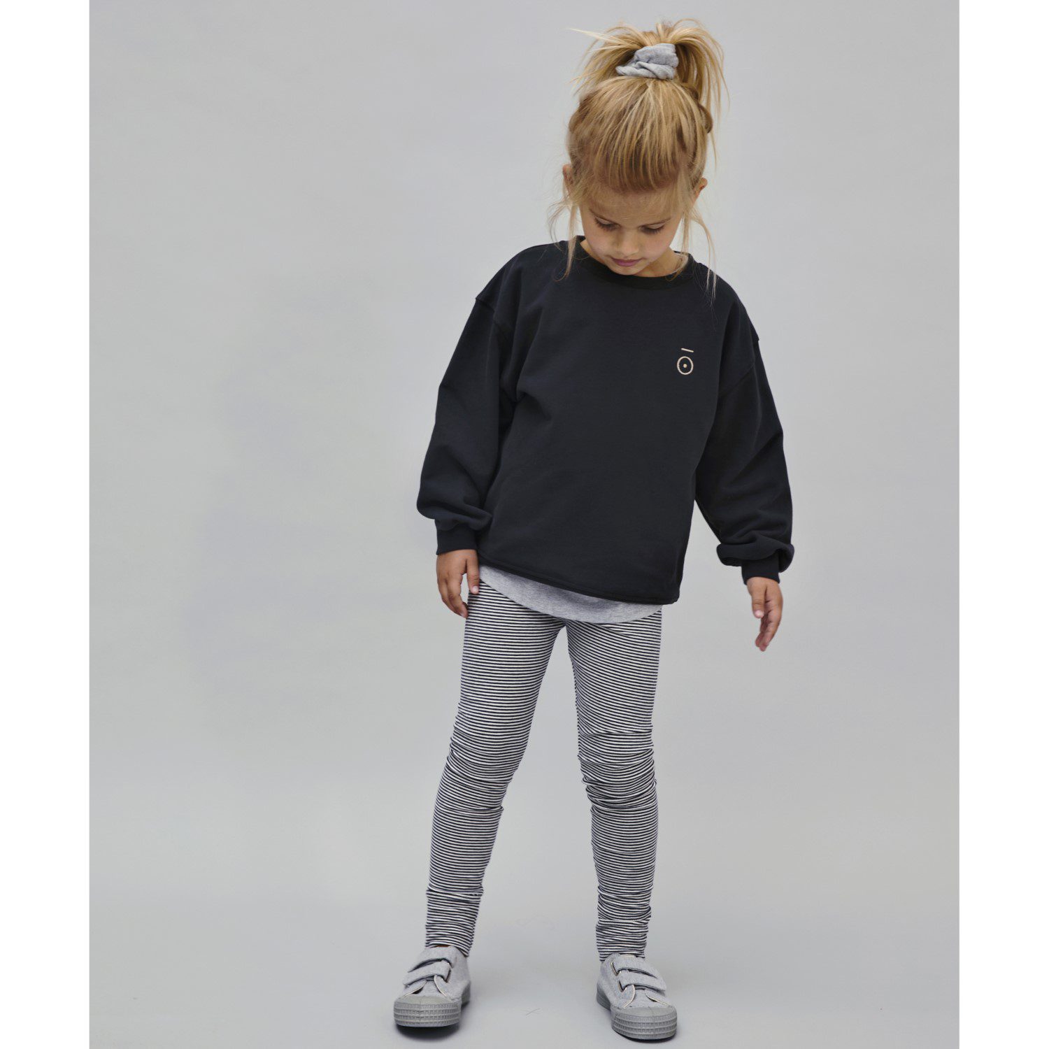 Blue Grey Dropped Shoulder Sweater & Blue Grey/Cream Leggings