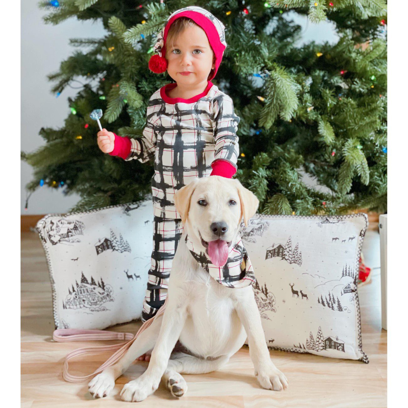 Holiday Kids PJ & Cap Set | Xmas Day Plaid