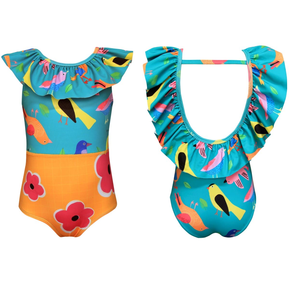 Birds Collage Spray One Piece