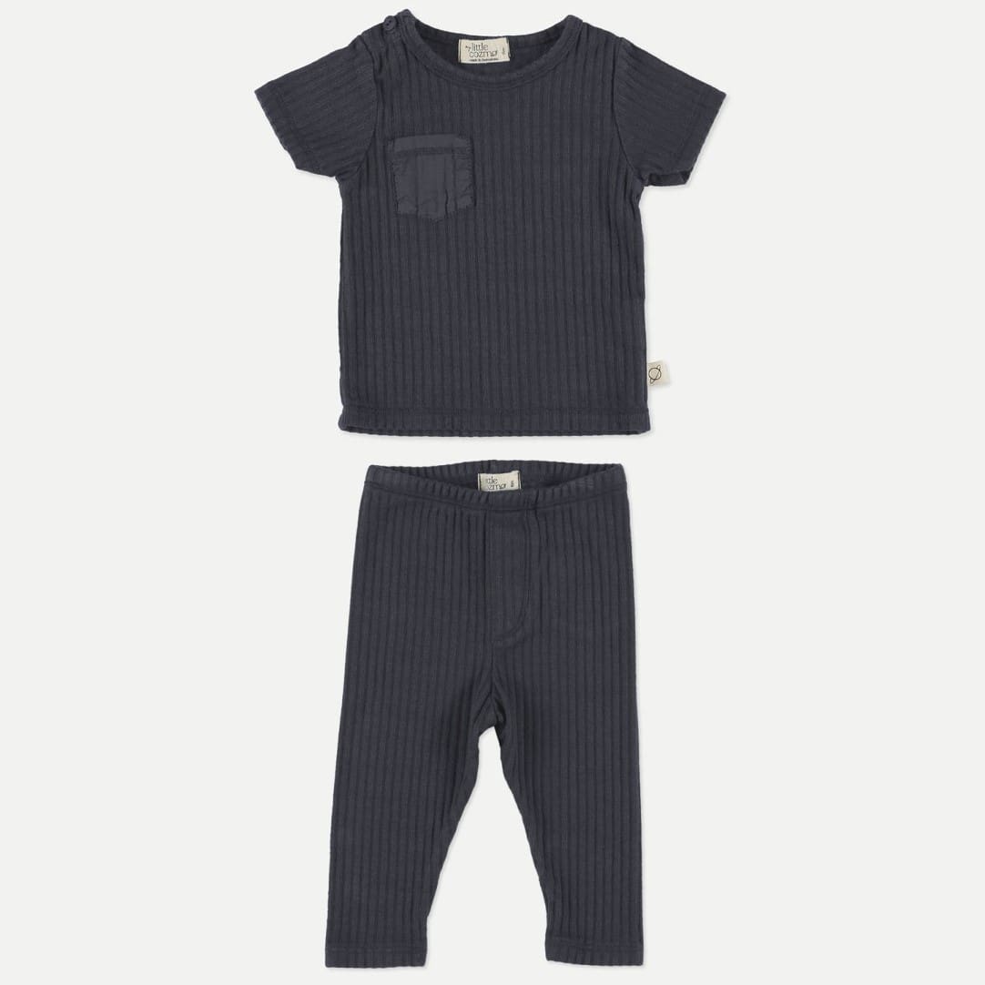 Hans Rib Tshirt & Dag Rib Leggings | Navy