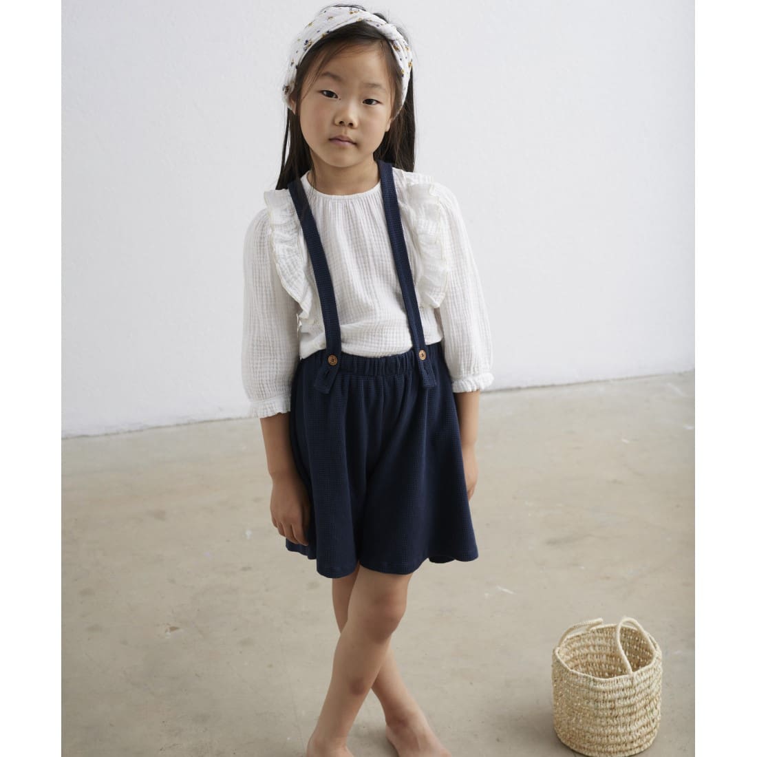 Helena Soft Gauze Blouse & Vivian Suspender Bermuda Shorts