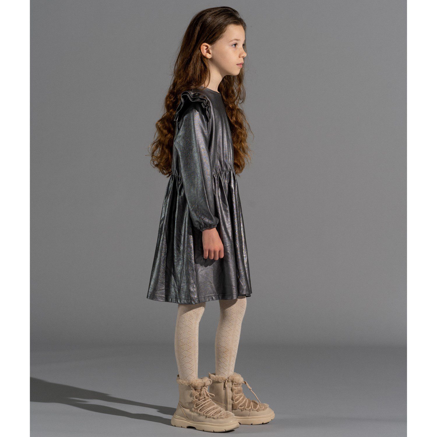 Metallic Dress | Grey