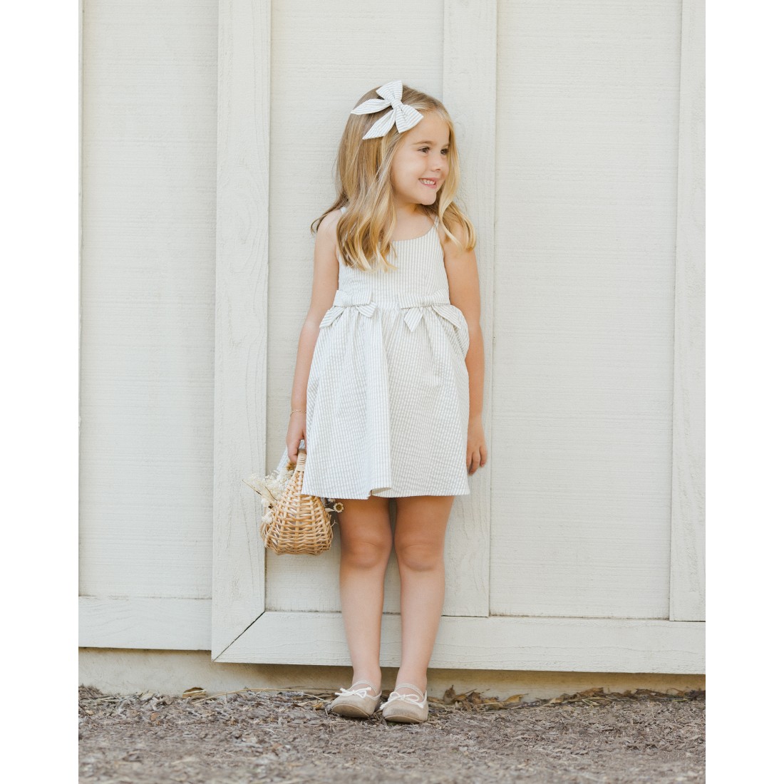 Betsy Dress | Sage Stripe