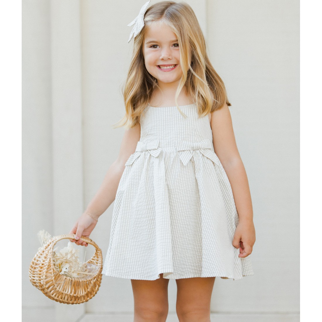 Betsy Dress | Sage Stripe