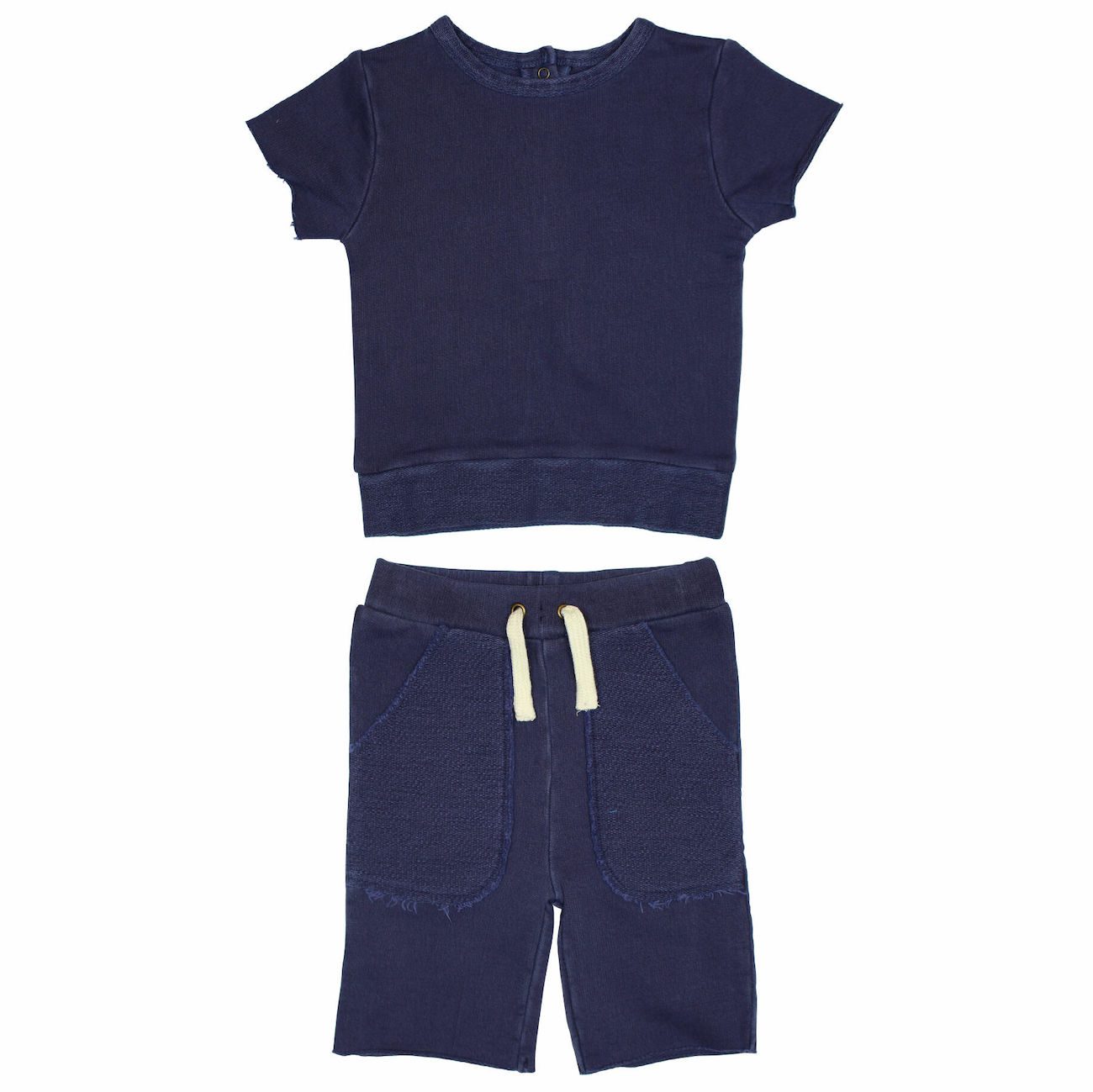 French Terry Tee & Shorts Set | Indigo