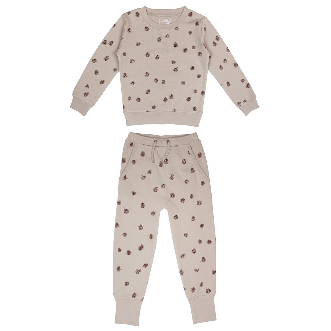 Sweatshirt & Jogger Set | Oatmeal Pinecone