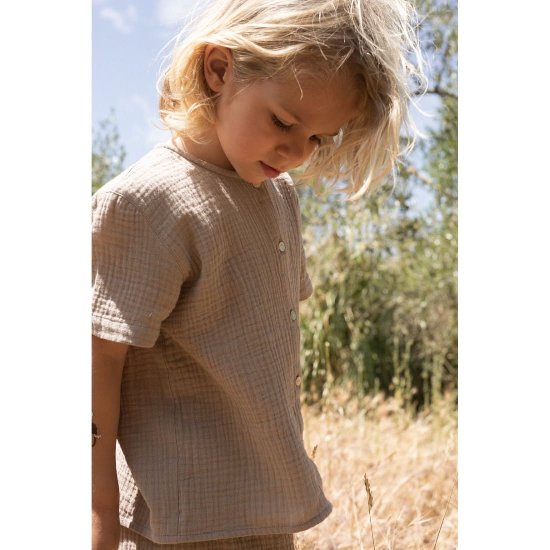 Olive SS Shirt & Shorts | Pure Cashmere