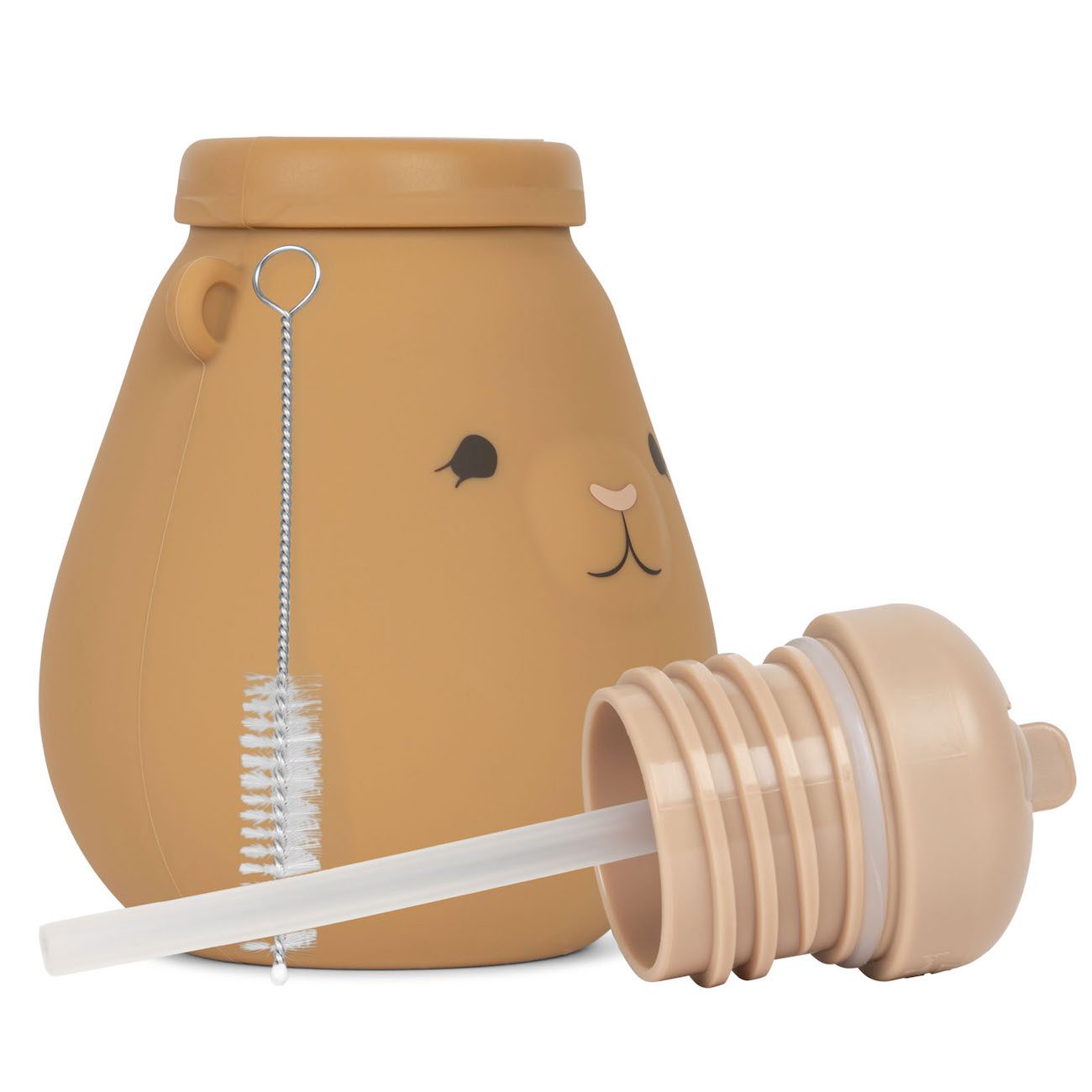 Silicone Drinking Bottle Teddy | Almond