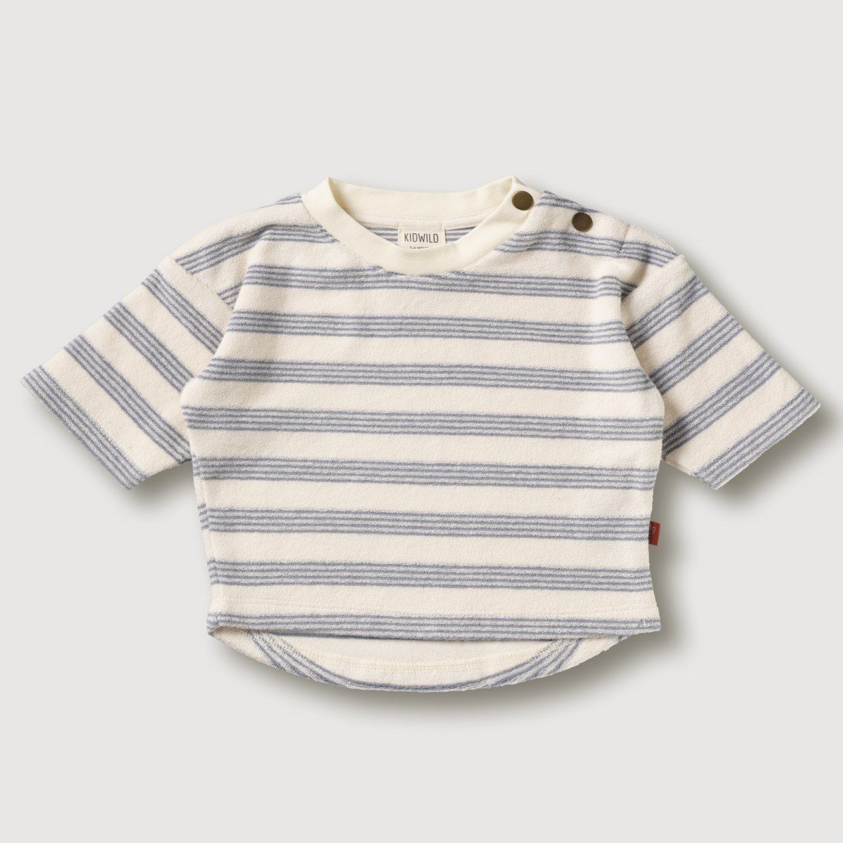 Organic Boxy Sweatshirt & Shorts | Mist Stripe/Denim