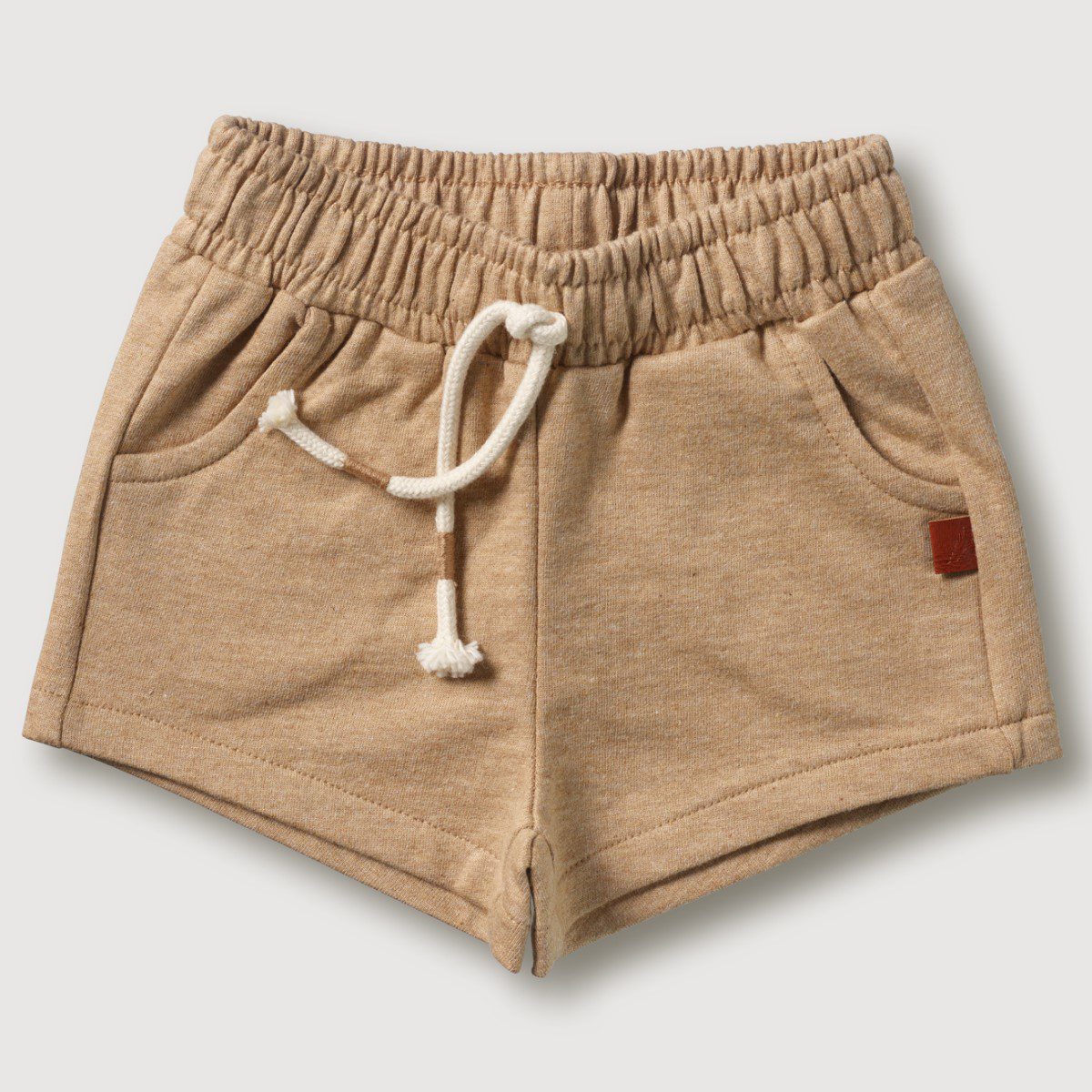 Organic Boxy Tee & Shorts | Almond Melange