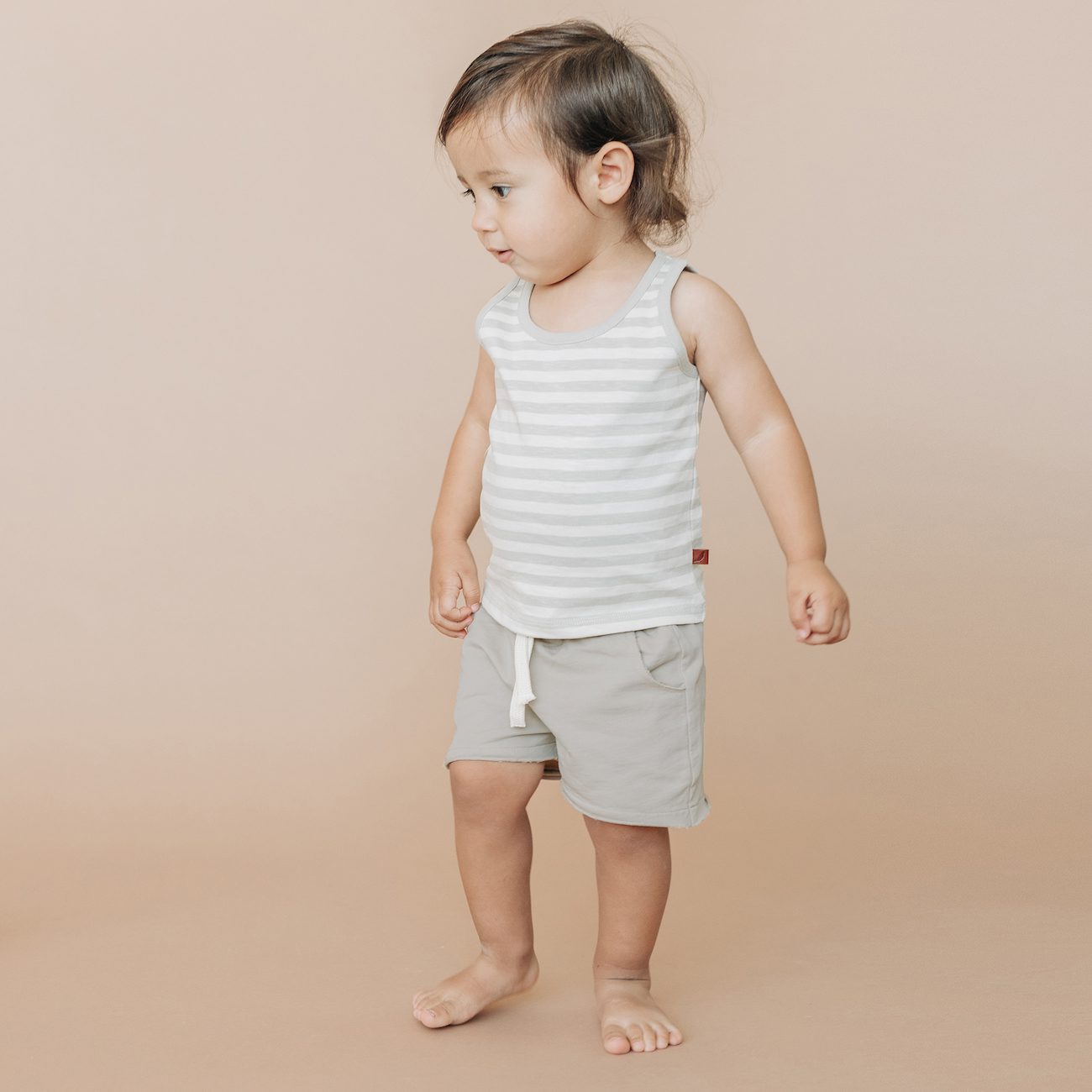 Pebble Stripe Tank Top & Pebble Shorts