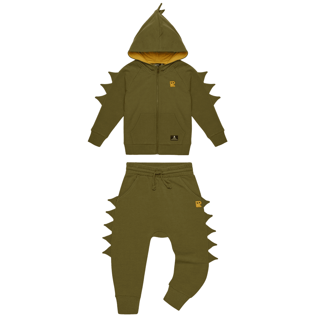 Khaki Dino Hoodie & Trackpants