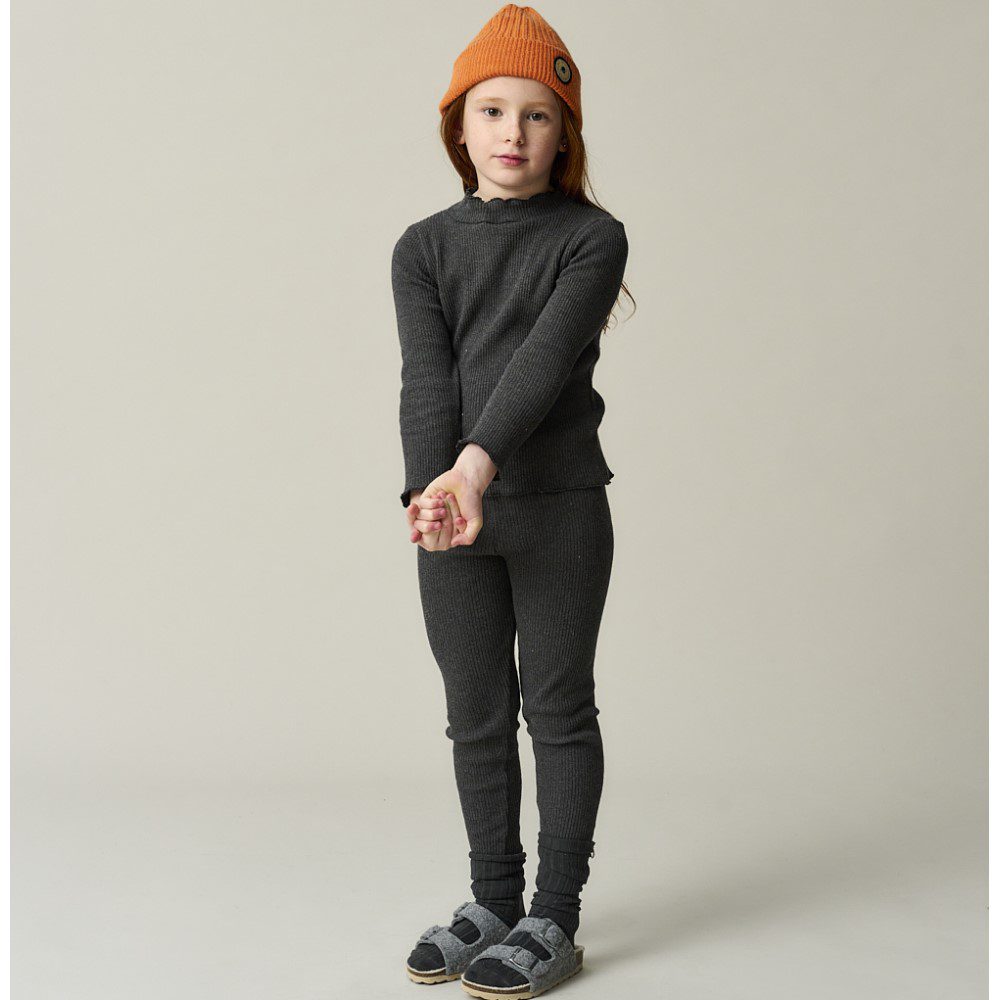 Soft Rib Knit Sweater + Leggings | Dark Grey