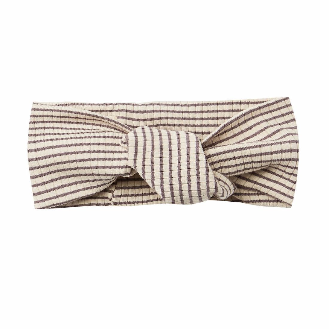 Knotted Headband | Charcoal Stripe
