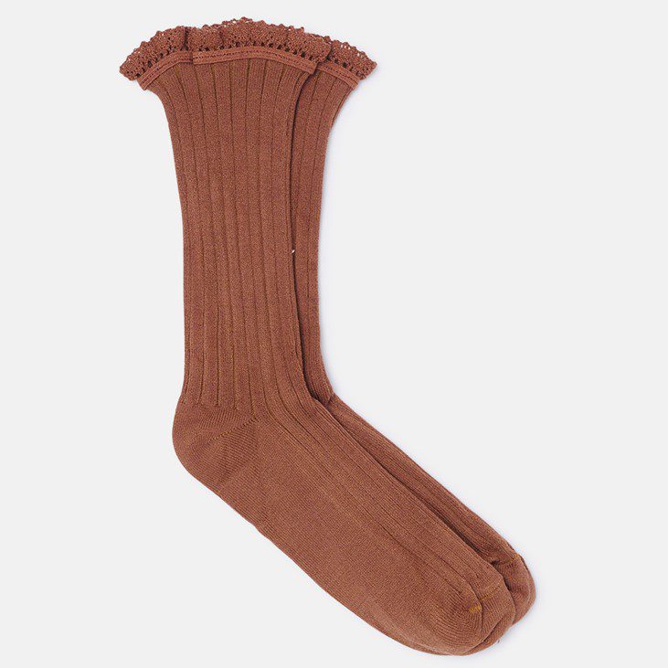 Comfort Lace Socks | Brown