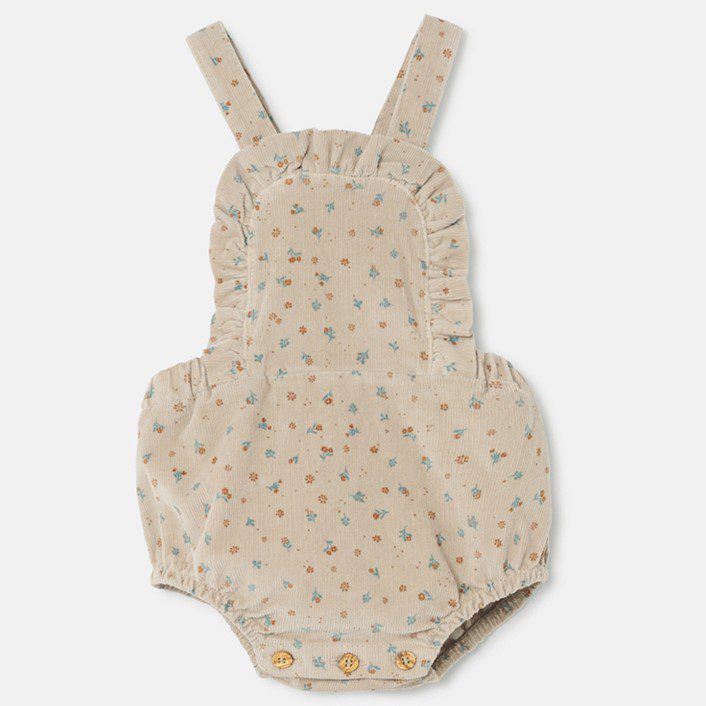 Floral Gauze Blouse &  Floral Corduroy Romper