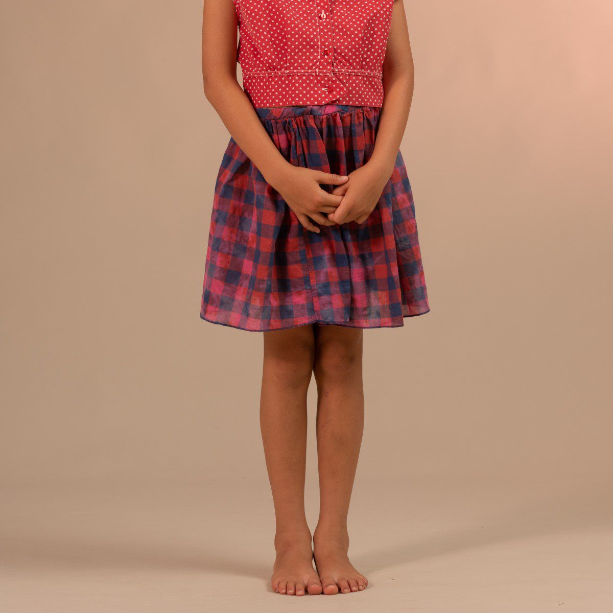 Wide Skirt | Bleached Check