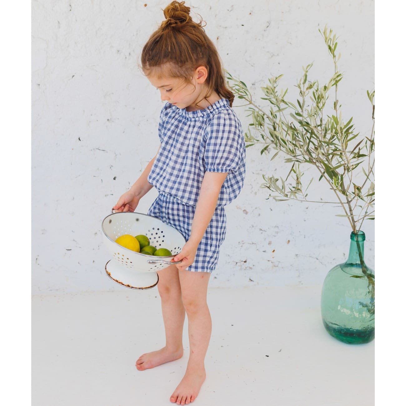 Gingham Top & Shorts | Blue Stone