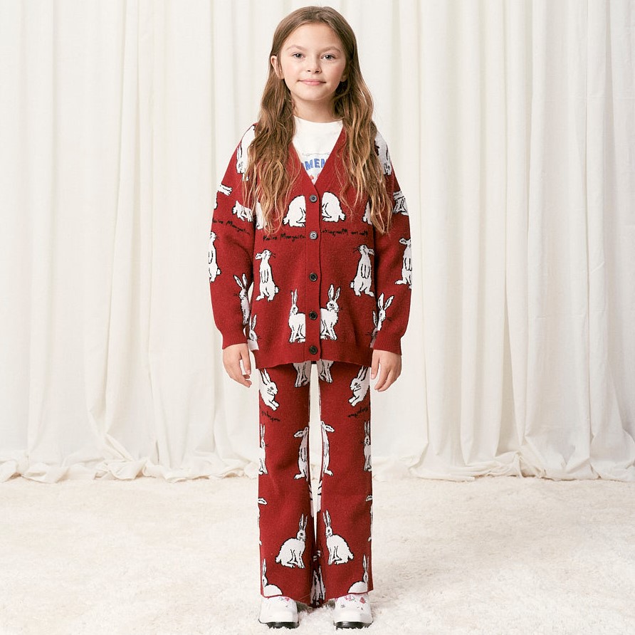 Intarsia Rabbit Knit Cardigan