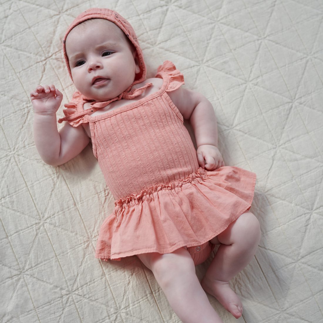 Isolda Rib Ruffle Romper