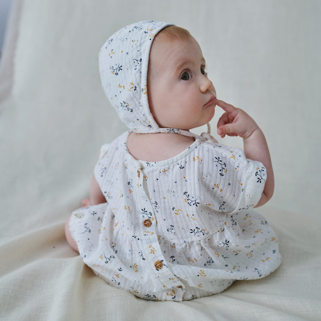 Valeria Muslin Baby Dress & Amara Bloomer Set