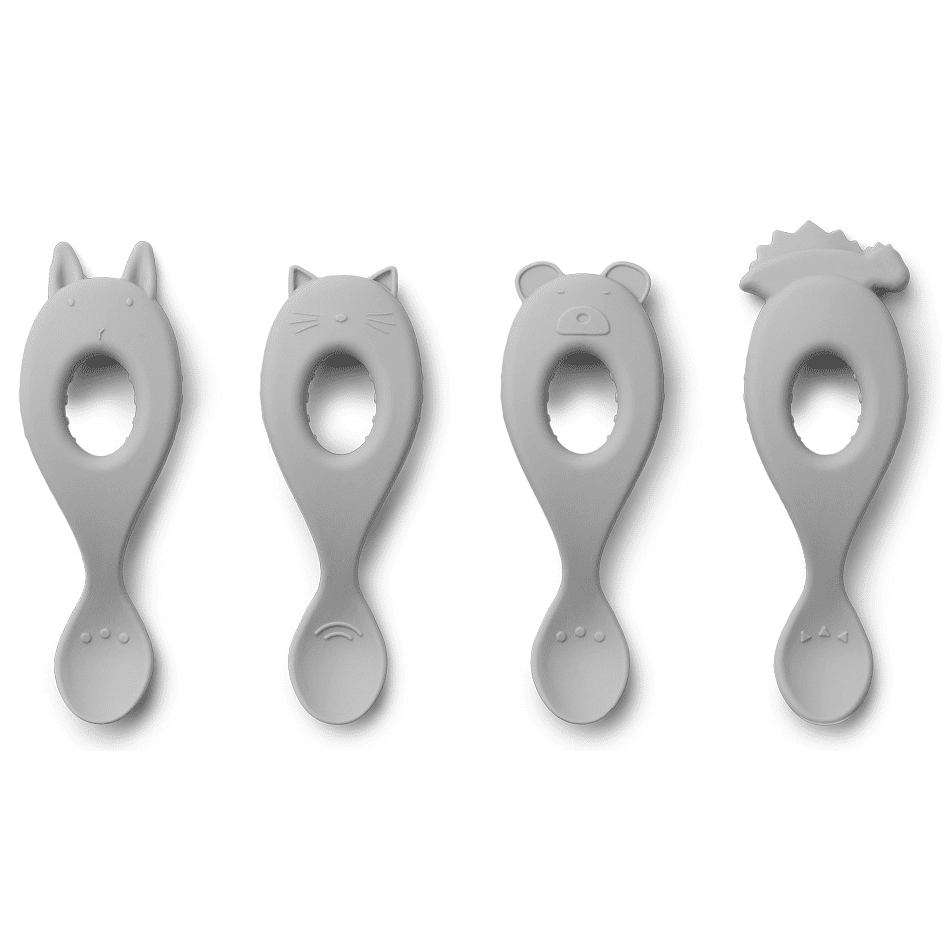 Liva Silicone Spoon 4 Pack | Dumbo Grey