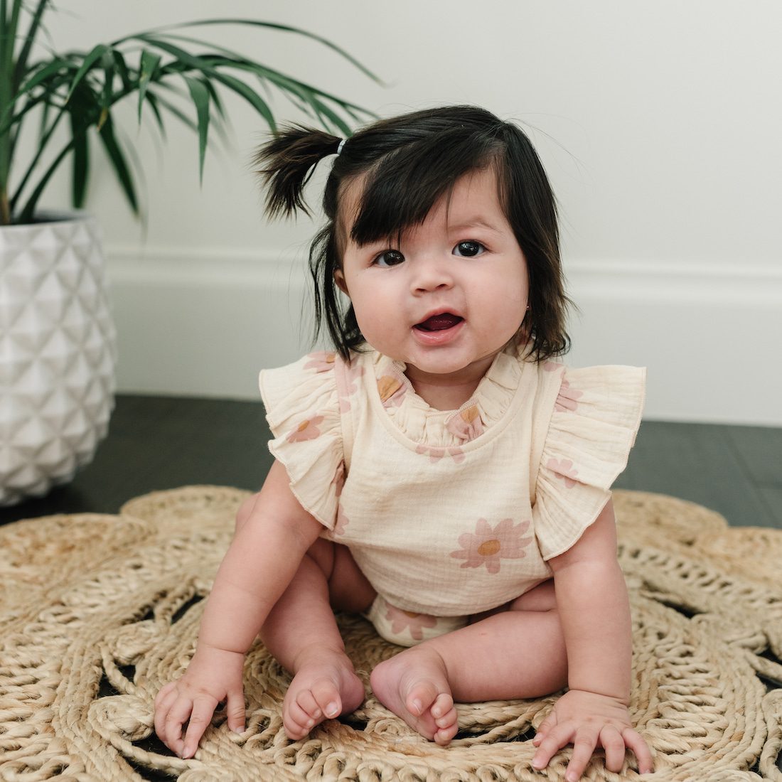 Lola Top & Tushie Set Blush Daises